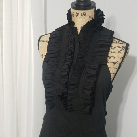 BCBGMaxAzria Dresses & Skirts - Sz 6 LBD Stretch Halter Ruffles BCBGMAXAZRIA